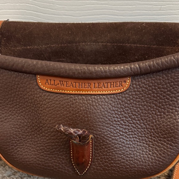 Dooney & Bourke Dark Brown Pebbled Leather Crossbody with Tan Trim VINTAGE - Picture 5 of 9